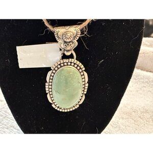 NWT Native signed Sterling Silver Turquoise Statement Pendant Boho 9g MDay gift